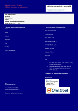 Deposit Refund Application Form