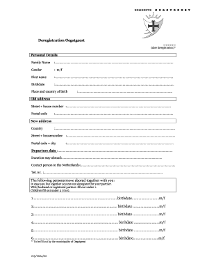 Deregistration Oegstgeest