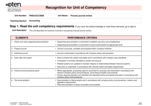 Accounting Unit Competency Recognition Form