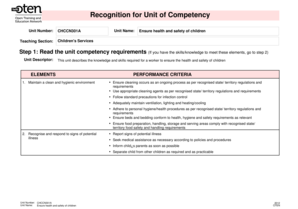 Unit of Competency Recognition Form