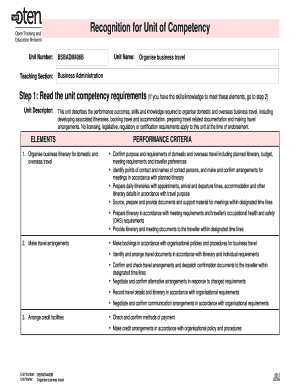Business Travel Organizer Form