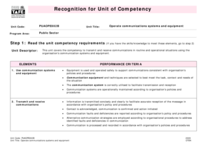 Operate Communications Systems and Equipment Form