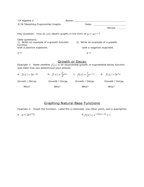 CP Algebra 2 Sketching Exponential Graphs