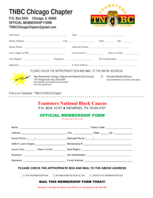 Union Member Information Form
