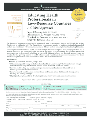 Order Form for Educating Health Professionals in Low-Resource Countries