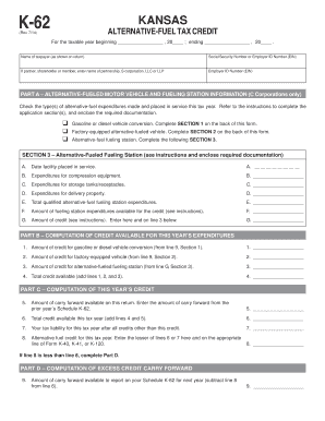 Kansas Alternative-Fuel Tax Credit Form