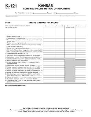 Kansas Combined Income Tax Form K-121