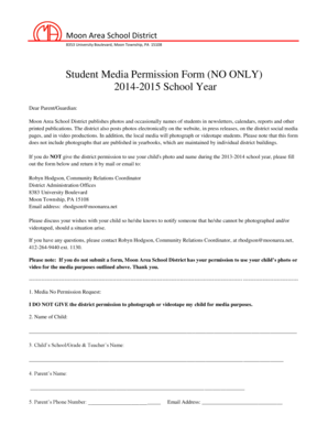 Student Media Permission Form