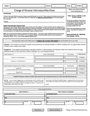 Change of Personal Information Form