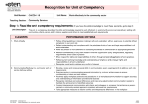 Community Sector Competency Recognition Form