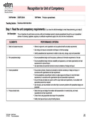 Unit of Competency Recognition Form