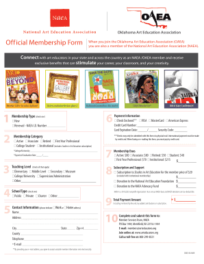 Oklahoma Art Education Association Membership Form