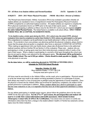 Pennsylvania Student-Athlete Physical Evaluation Form