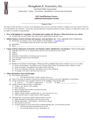 Small Business Tax Preparation Checklist