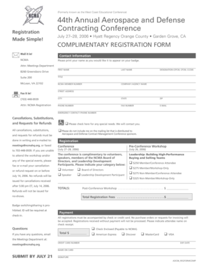 Registration form for ADC conference - National Contract ...