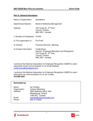 2007 NAER Best Practice Awards Entry Form