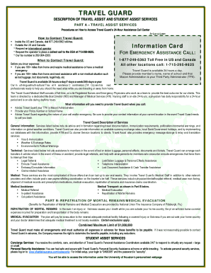 Travel Guard Student Assist Enrollment Form