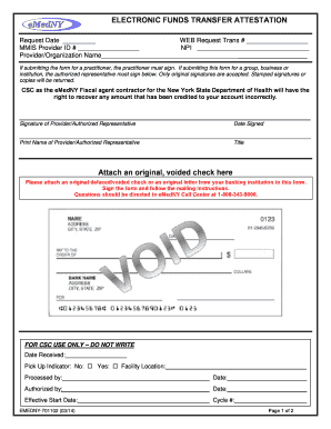 Electronic Funds Transfer Attestation Form