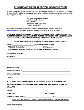 New York Medicaid Prior Approval Request Form