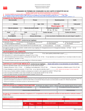 DEMANDE DE PERMIS DE CONDUIRE OU DE CARTE D’IDENTITÉ DE DC