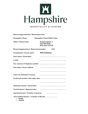 Reserverings formulier