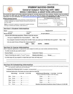 De Anza Student Tutoring Application