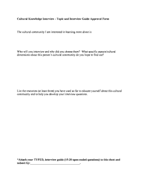 Cultural Knowledge Interview Approval Form