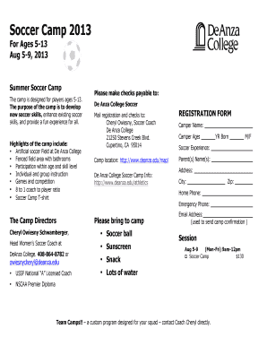 Fillable Online deanza 2013 summer camp flyer da - De Anza College