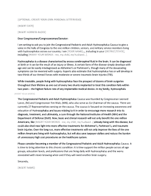 Letter to Join Hydrocephalus Caucus