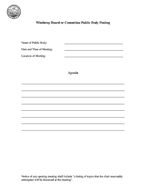 Public Body Meeting Notice