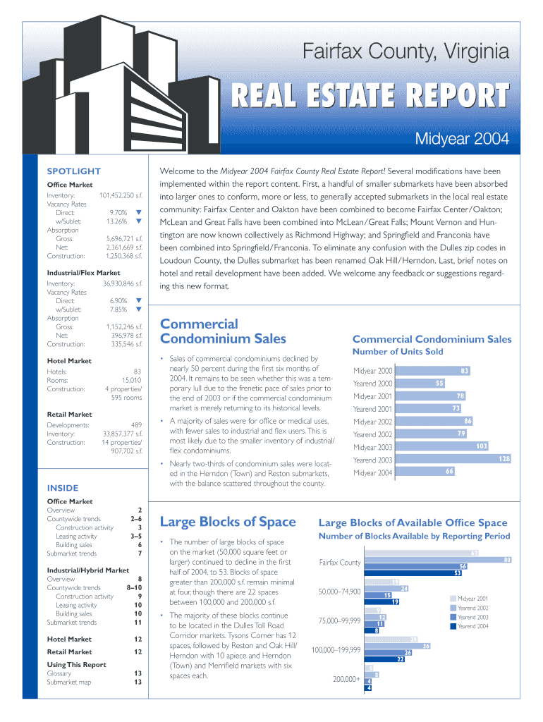 Fillable Online fairfaxcountyeda Midyear 2004 Real Estate Report