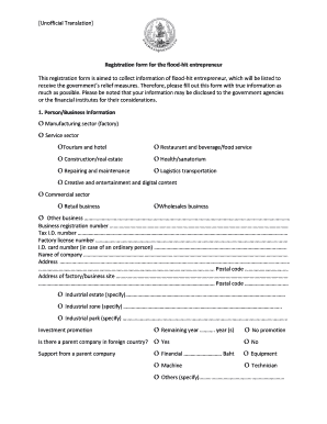 Flood-Hit Entrepreneur Registration Form