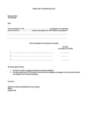 Borrow Letter Sample - Fill Online, Printable, Fillable, Blank | pdfFiller