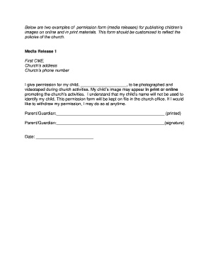 Child Media Release Form