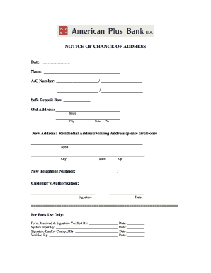 Notice of Change of Address