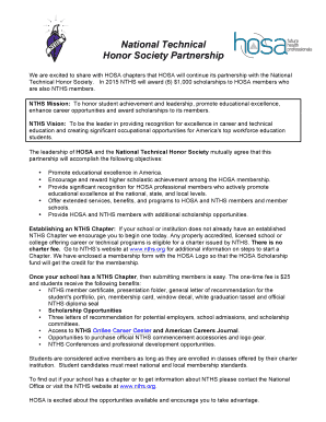 National Technical Honor Society Charter Application