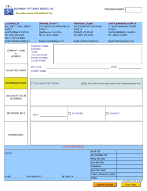 Document Recording Service Form