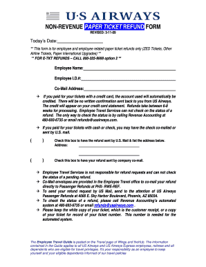 NON-REVENUE PAPER TICKET REFUND FORM - AFA Council 66 - afa66