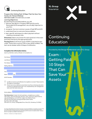 XL Group Continuing Education Exam