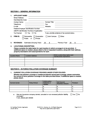 XL Facilities Pollution Application