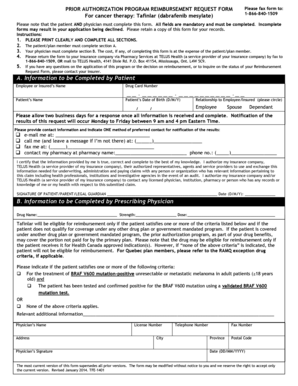 Prior Authorization Program Reimbursement Request Form