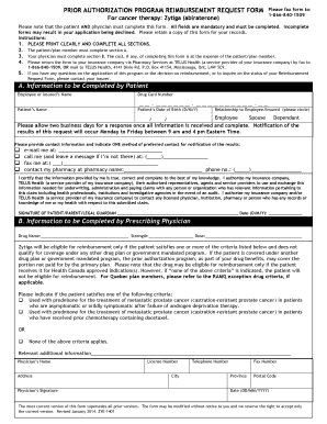 Prior Authorization Reimbursement Request Form