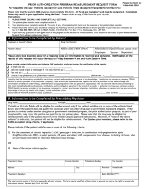 Prior Authorization Program Reimbursement Request Form