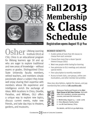Osher Lifelong Learning Institute Membership Form