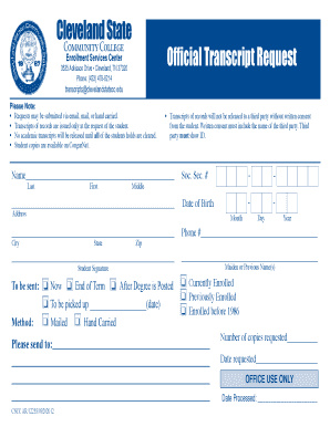 Official Transcript Request