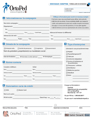 Formulaire de demande de compte de crédit OrtoPed