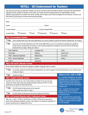 Massachusetts SEI Endorsement Form