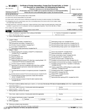 Form W-8IMY for Foreign Intermediaries