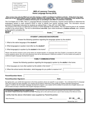 Indiana Home Language Survey
