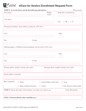 UCare for Seniors Enrollment Request Form